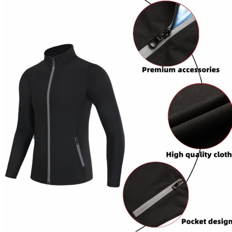 Sweaty Suit Men'S Sports European Code Running Fitness Suit Abdomen With Pocket Strap Sweat Body Shaping Suit - Image 2